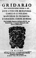 Benavides, Luis de – Gridario dell'eccellentissimo signore il sig. don Luigi de Benavides Carillo, e Toledo, 1650 – BEIC 15113112
