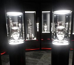 Benfica European cups in Museu Cosme Damião (cropped)