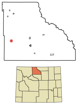 Location of Burlington in Big Horn County, Wyoming.