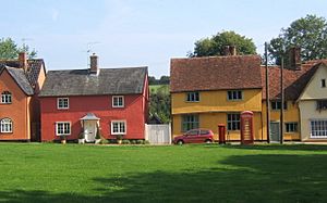 Bright cottages lining the green at Hartest - geograph.org.uk - 971518.jpg