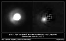 Brown dwarf 2M J044144 and planet