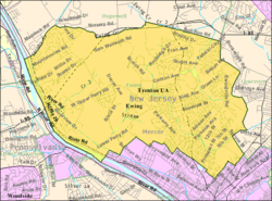 Census Bureau map of Ewing Township, New Jersey