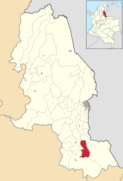Location of the municipality and town of Labateca in the Norte de Santander Department of Colombia.