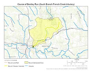 Course of Bentley Run (South Branch French Creek tributary)
