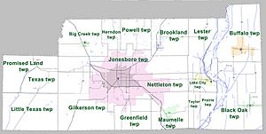 Craighead County Arkansas 2010 Township Map large