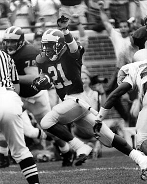Desmond Howard celebrating touchdown vs Notre Dame, 1991