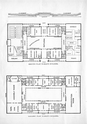 Floor Plan and Ground Plan of the The Woman's Building, World's Columbian Exposition, 1893