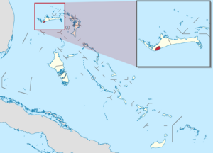 The city of Freeport highlighted in red in Bahamas