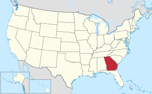 Map of the United States highlighting Georgia