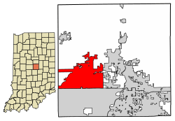 Location of Westfield in Hamilton County, Indiana.