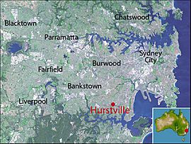 HurstvilleNSWmap