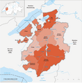 Karte Kanton Freiburg Bezirke 2010