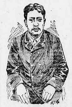 Leialoha. The Wounded Policeman – The Only Man Shot During The Revolution. From a photograph taken for the Examiner