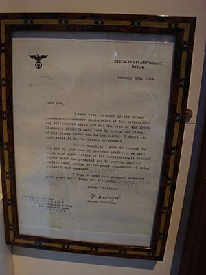 Letter from German Embassy thanking Captain of the MV Kerlogue, 1944, Maritime Museum, Dún Laoghaire