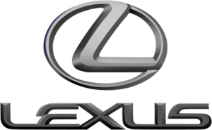 Oval-shaped logo with the letter 'L', above the stylistic Lexus wordmark
