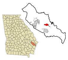 Location in Liberty County and the state of Georgia