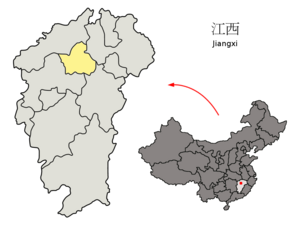 Location of Nanchang City jurisdiction in Jiangxi