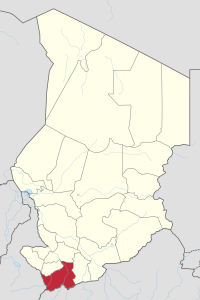 Map of Chad showing Logone Oriental.