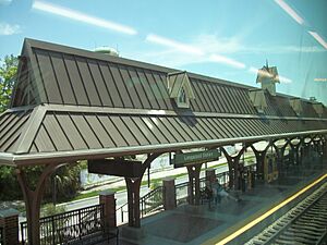 Longwood SunRail Station from inside a train
