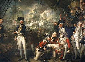 Lord Howe on the deck of HMS Queen Charlotte 1 June 1794.jpg