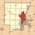 Map highlighting Peoria City Township, Peoria County, Illinois