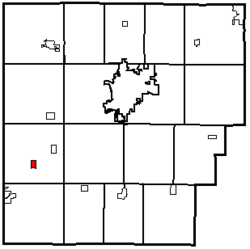 Location of Mount Cory in Hancock County