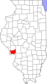 Jersey County's location in Illinois