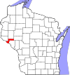State map highlighting Pepin County