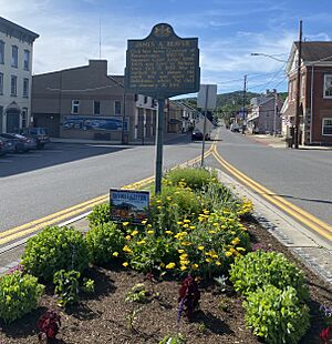 The southern-facing half of Millerstown's town square