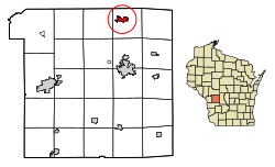 Location of Warrens in Monroe County, Wisconsin.