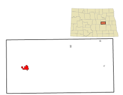 Location of Carrington, North Dakota