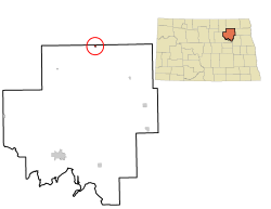 Location of Hampden, North Dakota