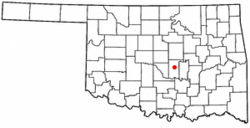 Location of Tecumseh, Oklahoma