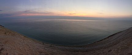 Panorama of Lake Michigan from Sleeping Bear Dunes