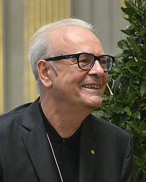 Modiano in Stockholm during the Swedish Academy's press conference, Dec 2014