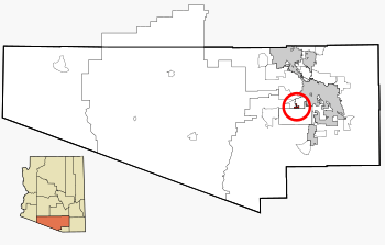 Pima County Incorporated and Unincorporated areas Pascua Yaqui highlighted