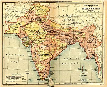 Administrative divisions of the British Indian Empire in 1909