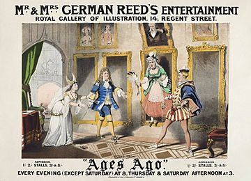 Poster for Gilbert and Clay's Ages Ago at the Royal Gallery of Illustration