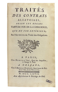 Pothier - Traités des contrats aléatoires, 1767 - 325