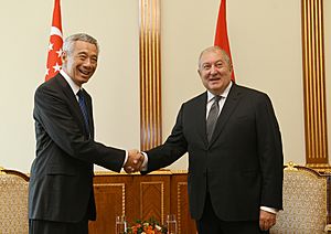 President Sarkissian hosted Prime Minister of Singapore Lee Hsien Loong (2)