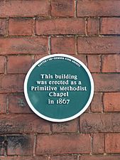 Primitive Methodist Chapel blue plaque, Barton-upon-Humber