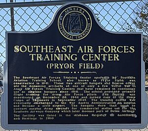 Pryor Field Sign at south ramp