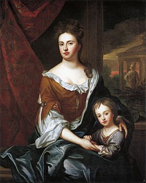Queen Anne and William, Duke of Gloucester by studio of Sir Godfrey Kneller