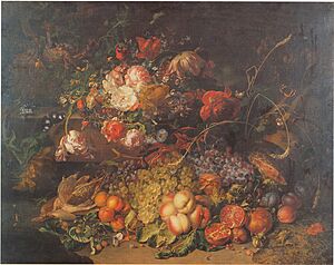 Rachel Ruysch-Fruit and Flowers in a Forest 1714