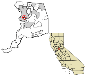 Location of Lemon Hill in Sacramento County, California.