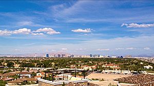 Spring Valley, as seen from the affluent Spanish Hills community, 2016. The Las Vegas Strip is in the background.