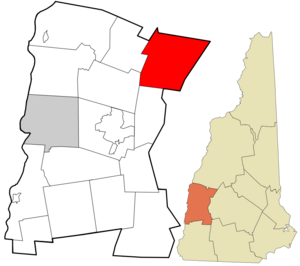 Location in Sullivan County and the state of New Hampshire.