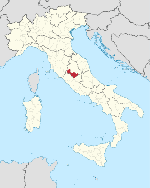 Map with the province of Terni in Italy