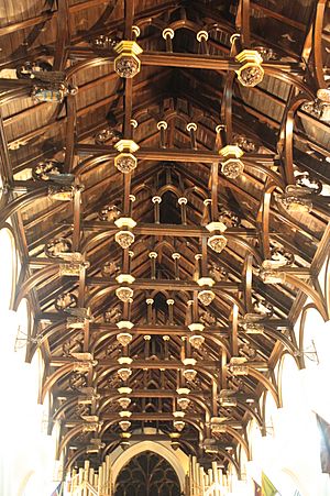 The hammerhead timber ceiling of South Leith Parish Church