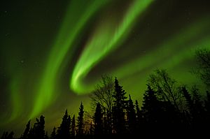 The northern lights just north of Fairbanks, Alaska